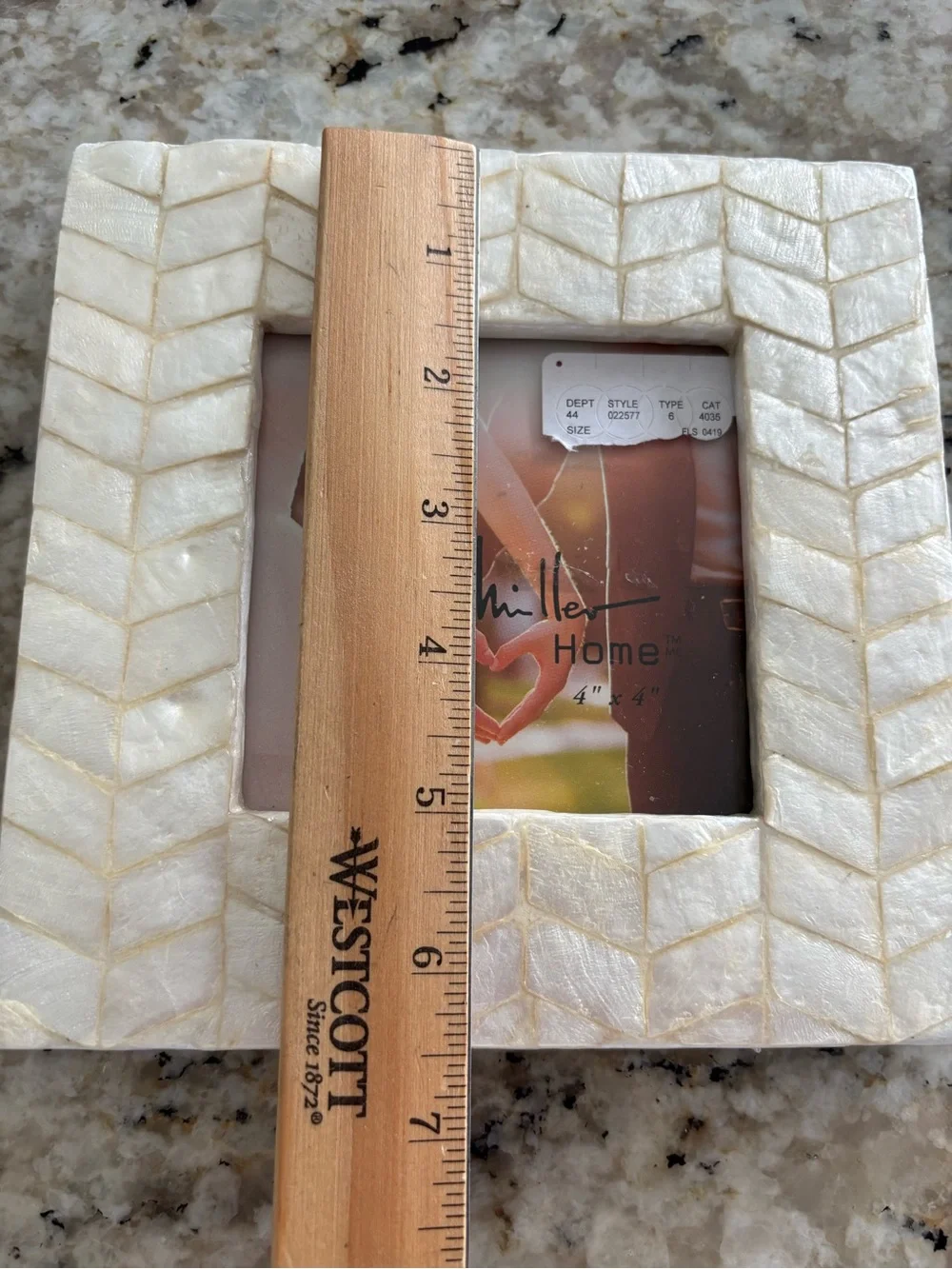 NEW PAIR Of 4x4 Photo Frames Nicole Miller Pearly Capiz Shell White Philippines